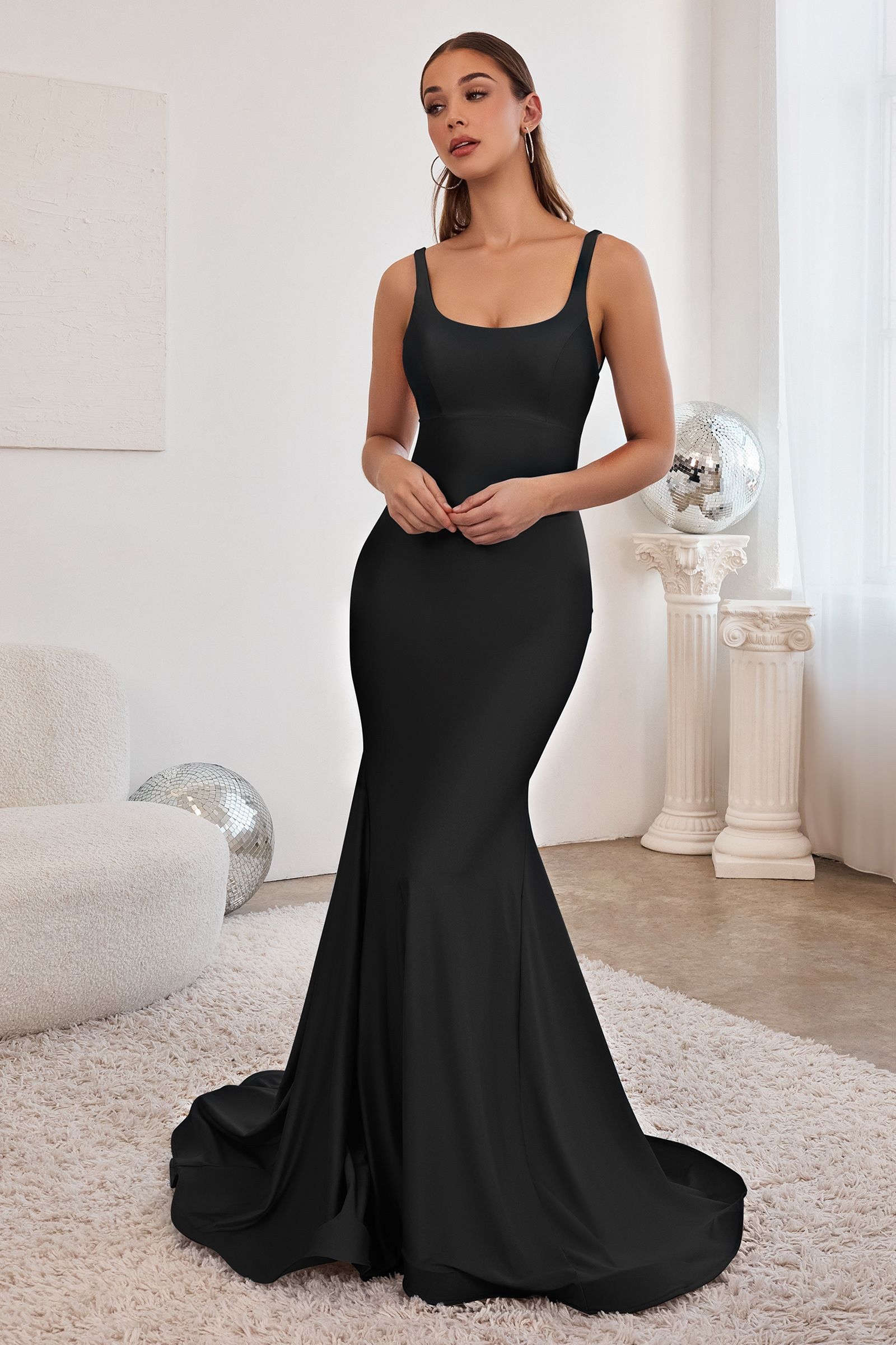 Mermaid Long Sleeve Dress - Black